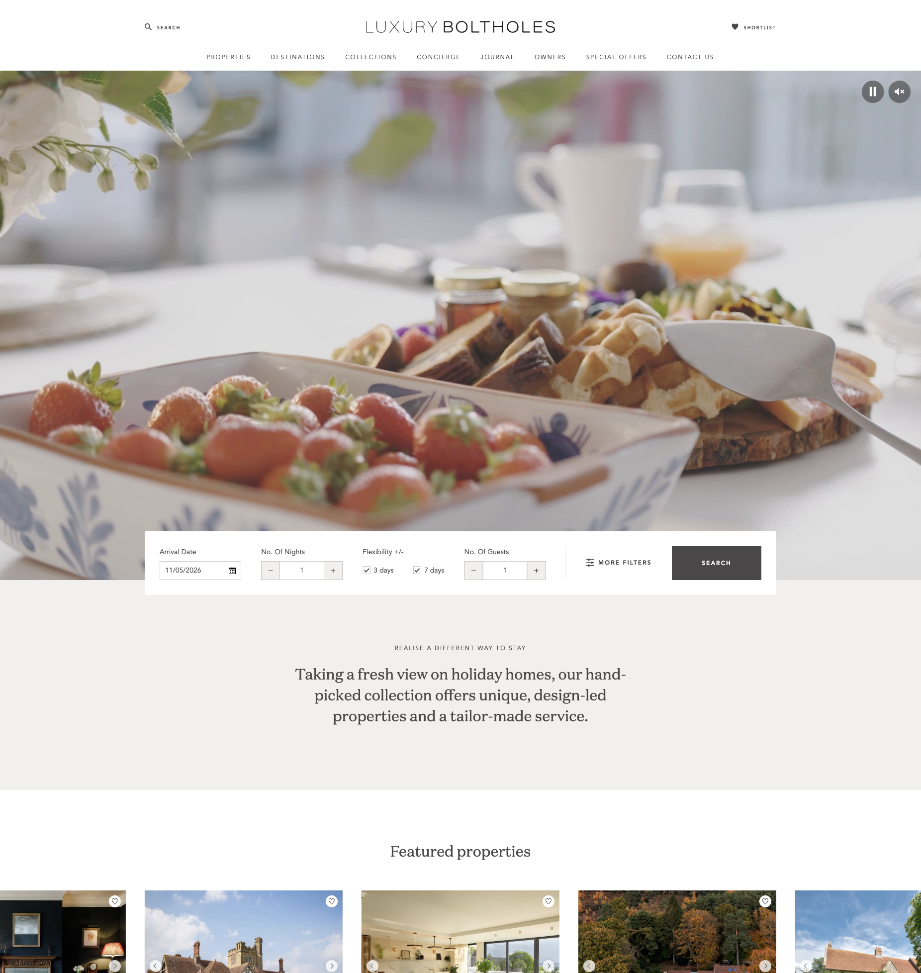 Luxury Boltholes home page